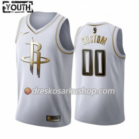 Dječji NBA Dres Houston Rockets Personalizirani Nike 2019-20 Bijela Golden Edition Swingman